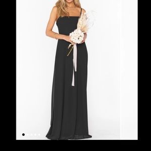 Show Me Your Mumu Lauren Tie Bridesmaids Dress Black Chiffon!